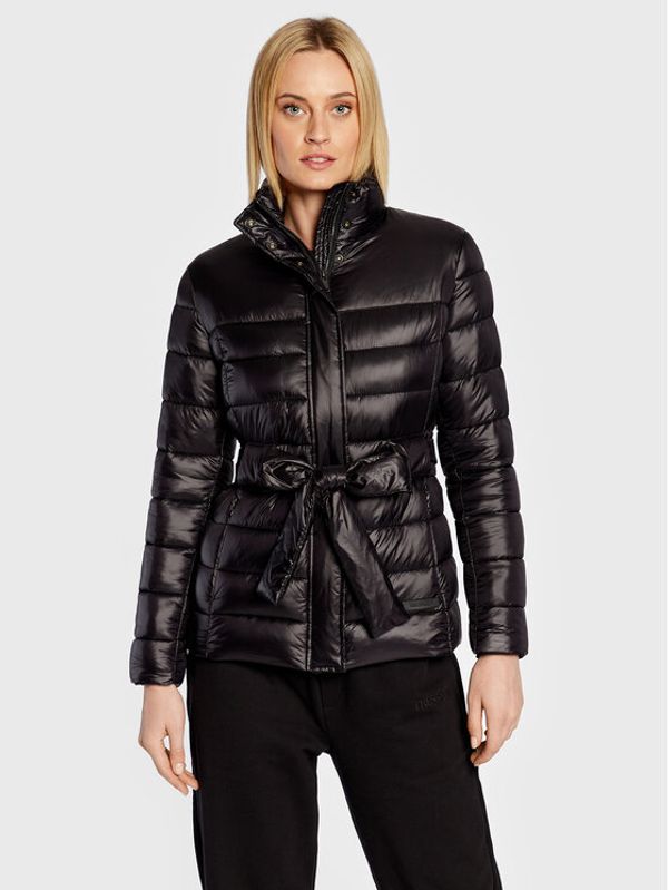 Trussardi Trussardi Пухено яке Shiny 56S00801 Черен Regular Fit