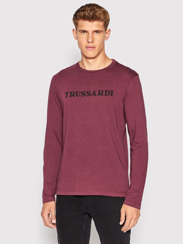 Trussardi Trussardi Тениска с дълъг ръкав Logo Print 52T00643 Бордо Regular Fit