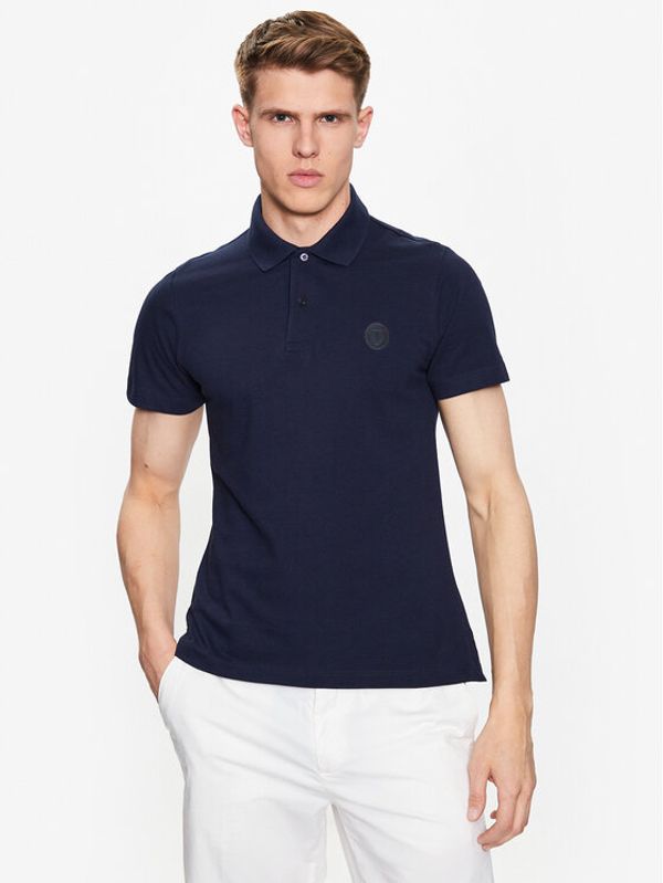 Trussardi Trussardi Тениска с яка и копчета 52T00733 Тъмносин Regular Fit