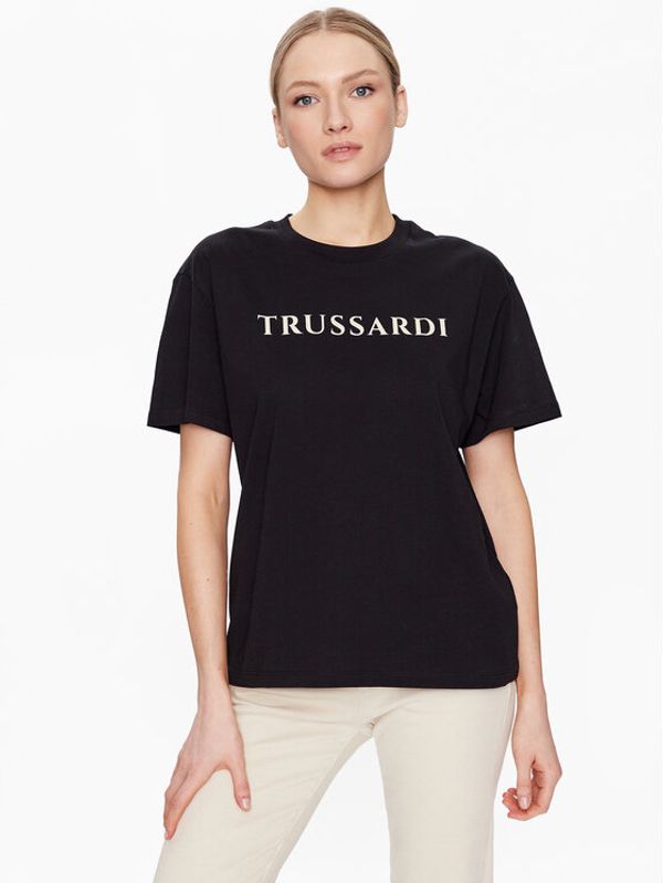 Trussardi Trussardi Тишърт Lettering Print 56T00565 Черен Regular Fit