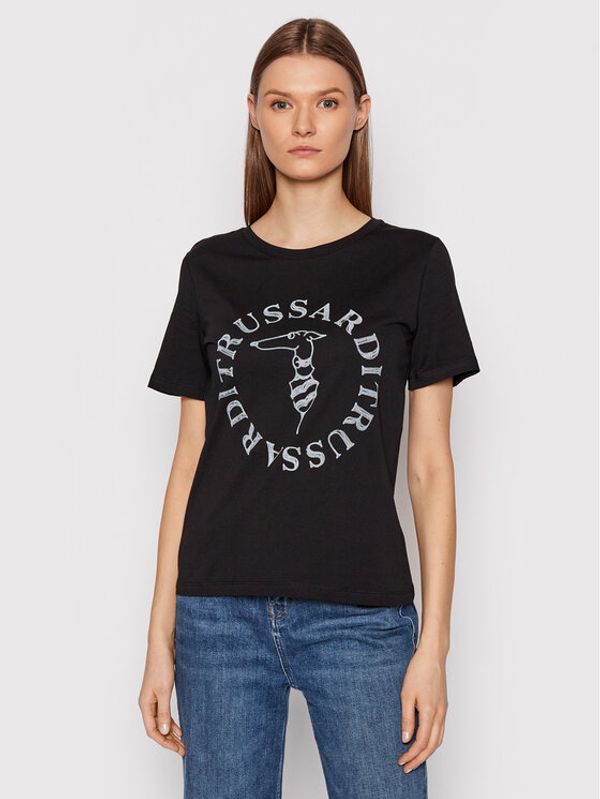 Trussardi Trussardi Тишърт Logo 56T00479 Черен Regular Fit