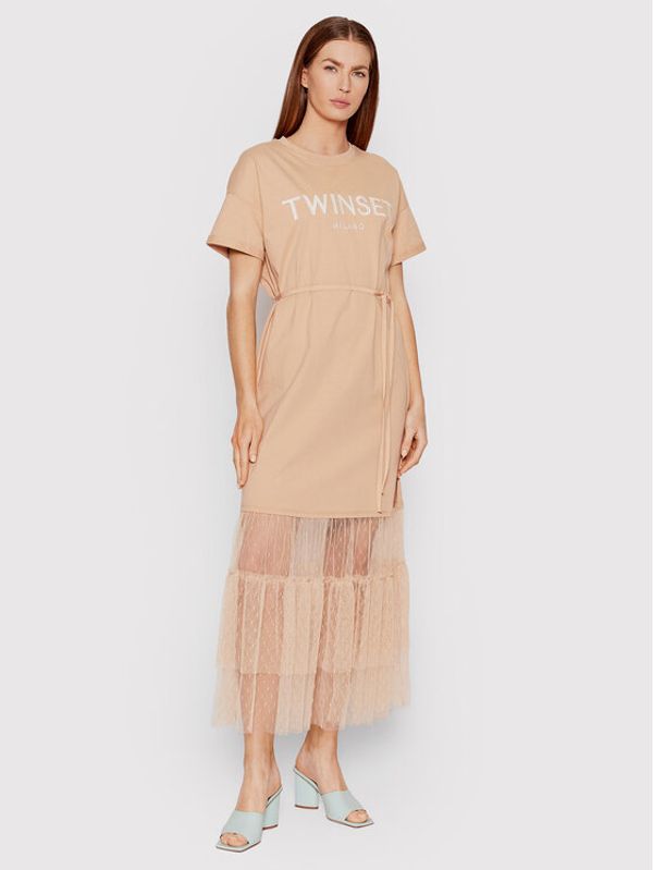 TWINSET TWINSET Ежедневна рокля 221TP2541 Бежов Regular Fit