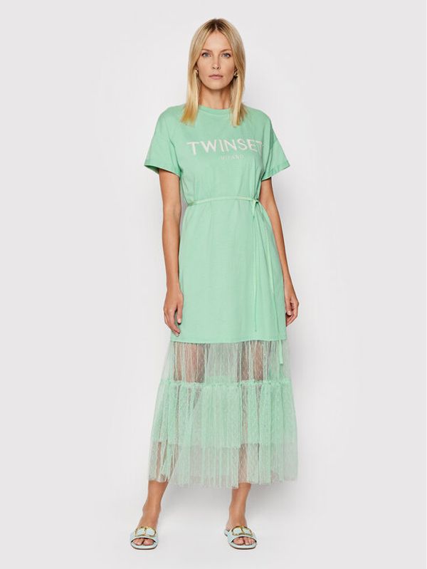 TWINSET TWINSET Ежедневна рокля 221TP2541 Зелен Regular Fit