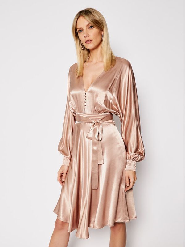 TWINSET TWINSET Коктейлна рокля 202TP2140 Бежов Loose Fit