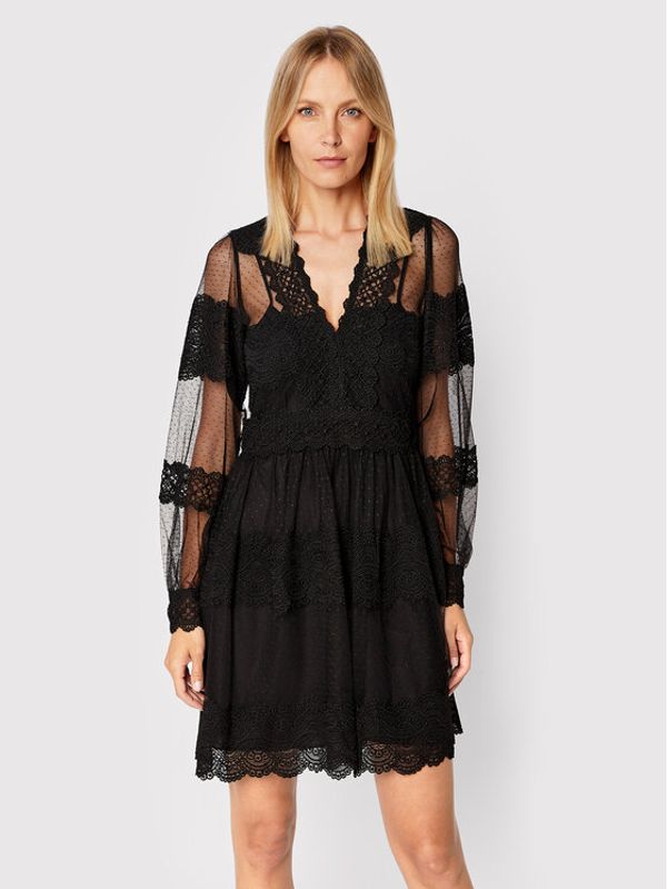 TWINSET TWINSET Коктейлна рокля 222TP2252 Черен Regular Fit