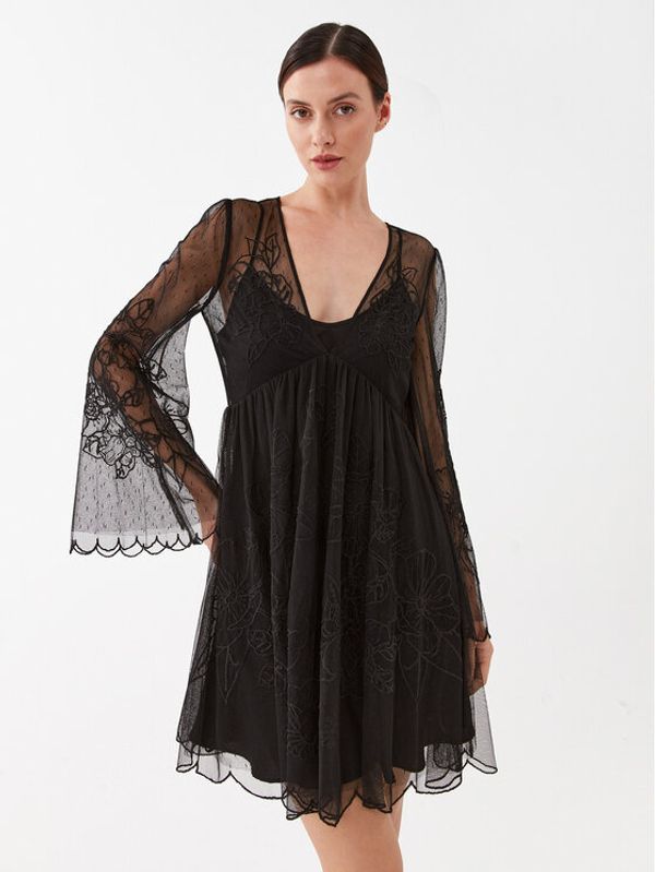 TWINSET TWINSET Коктейлна рокля 232TP2102 Черен Regular Fit