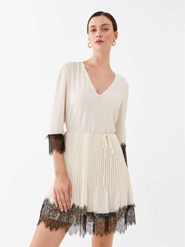 TWINSET TWINSET Коктейлна рокля 232TP2161 Екрю Regular Fit