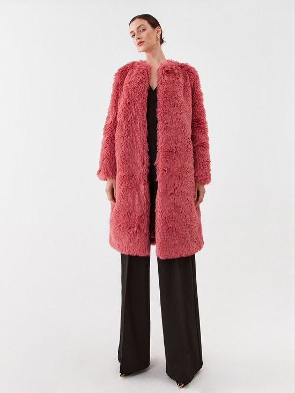 TWINSET TWINSET Кожено палто 232TP2300 Розов Regular Fit