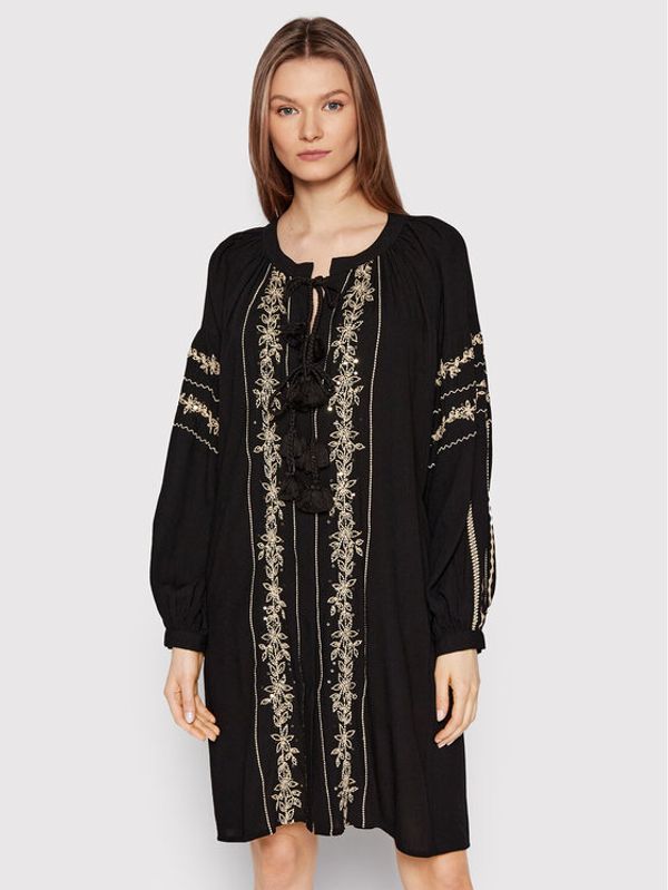 TWINSET TWINSET Плажна рокля 221LB2DBB Черен Relaxed Fit