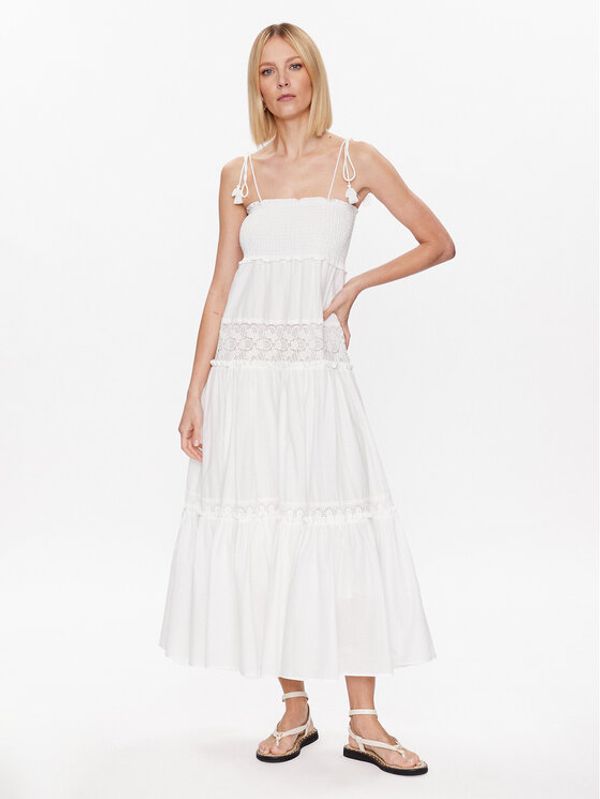 TWINSET TWINSET Плажна рокля 231LM2YEE Бял Relaxed Fit