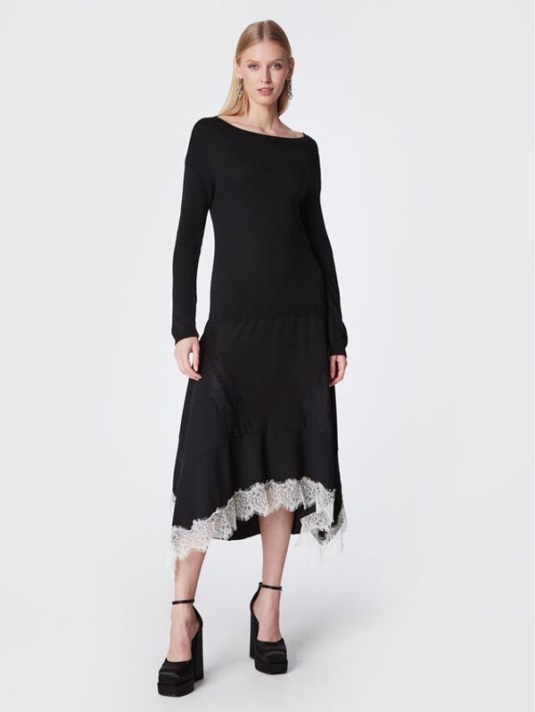 TWINSET TWINSET Плетена рокля 222TT3283 Черен Regular Fit