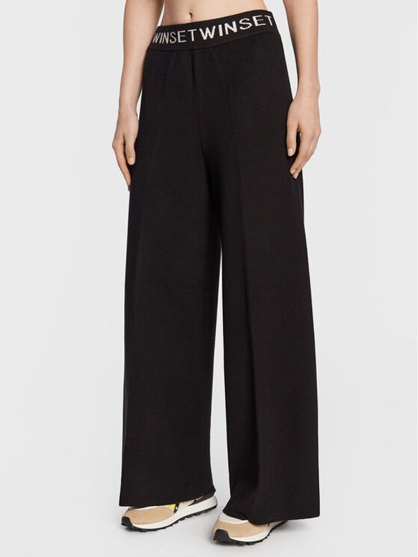 TWINSET TWINSET Плетени панталони 222TP3432 Черен Relaxed Fit