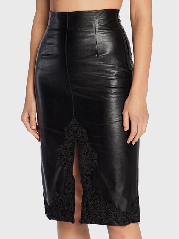 TWINSET TWINSET Пола от имитация на кожа 222TP2081 Черен Slim Fit