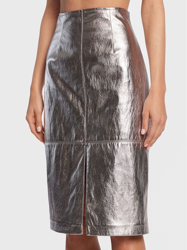 TWINSET TWINSET Пола от имитация на кожа 222TT2490 Сребрист Slim Fit