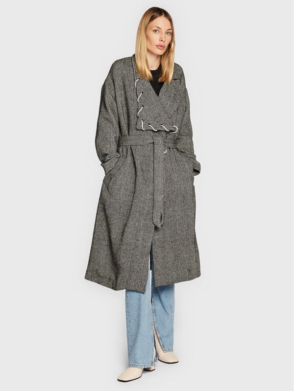 TWINSET TWINSET Преходно палто 222AP237A Черен Regular Fit