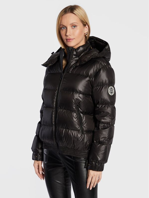 TWINSET TWINSET Пухено яке 222TP2201 Черен Regular Fit