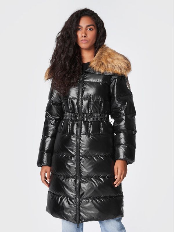 TWINSET TWINSET Пухено яке 222TT2211 Черен Regular Fit