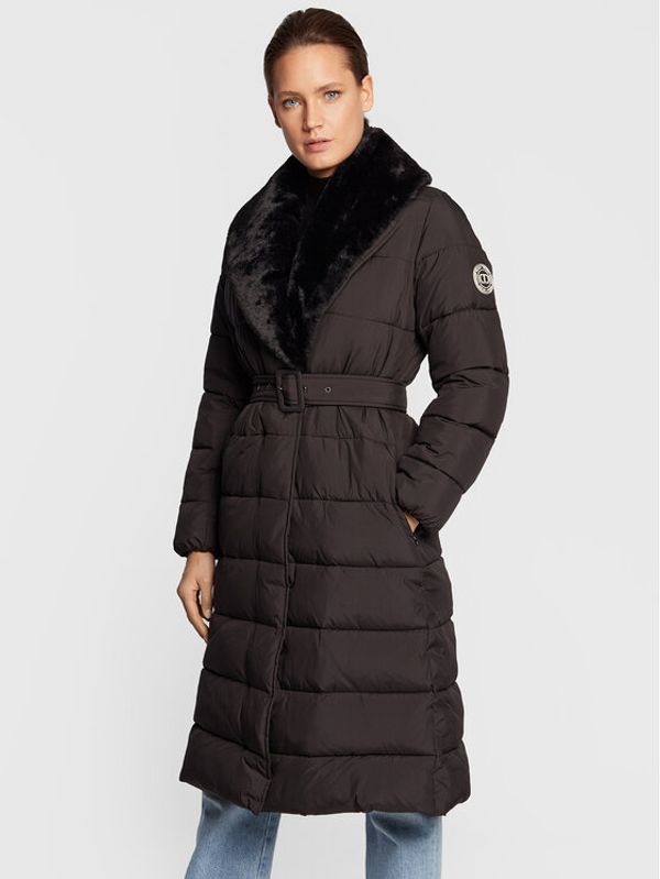 TWINSET TWINSET Пухено яке 222TT2230 Черен Regular Fit