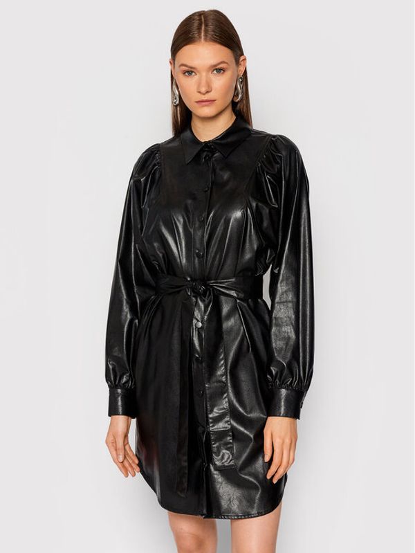 TWINSET TWINSET Рокля от имитация на кожа 212TT2050 Черен Regular Fit