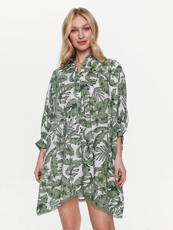 TWINSET TWINSET Рокля тип риза 231LM2PAA Зелен Relaxed Fit