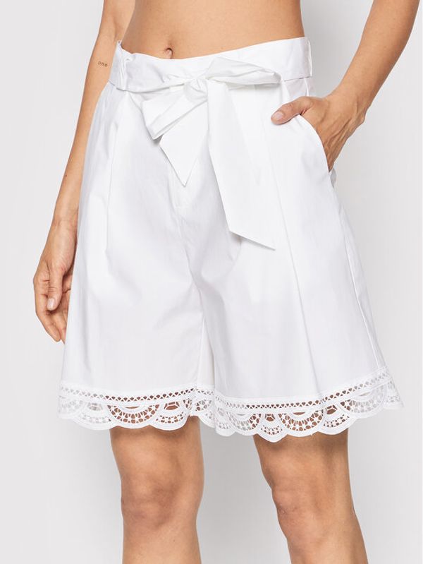 TWINSET TWINSET Шорти от плат 221TT2136 Бял Loose Fit