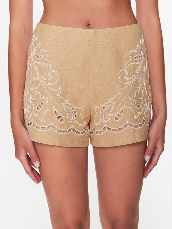 TWINSET TWINSET Шорти от плат 231TT2382 Бежов Regular Fit