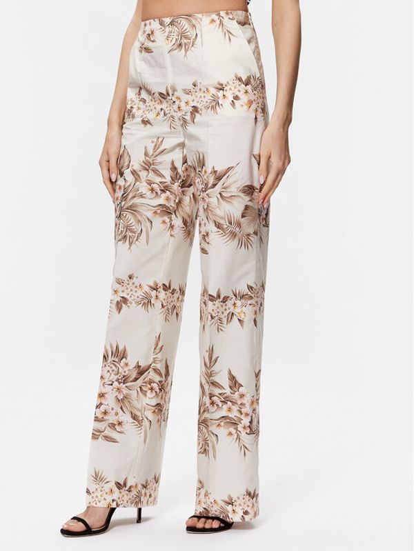 TWINSET TWINSET Текстилни панталони 231TT2504 Бежов Relaxed Fit