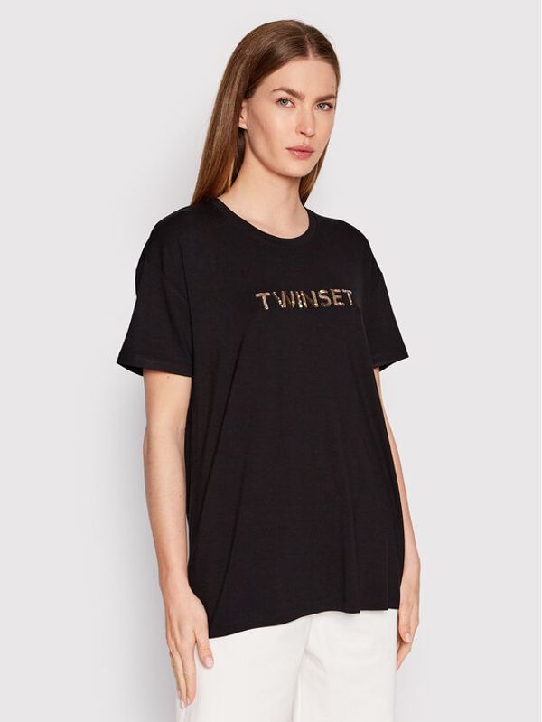 TWINSET TWINSET Тишърт 221LB25BB Черен Regular Fit