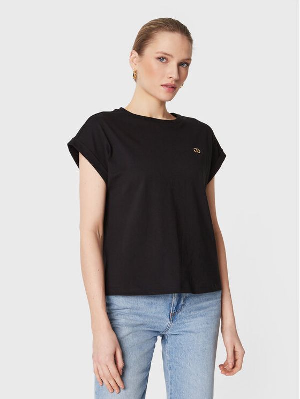TWINSET TWINSET Тишърт 231TP2170 Черен Relaxed Fit