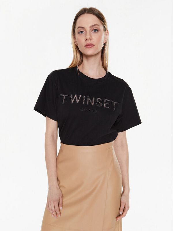TWINSET TWINSET Тишърт 231TP2471 Черен Regular Fit