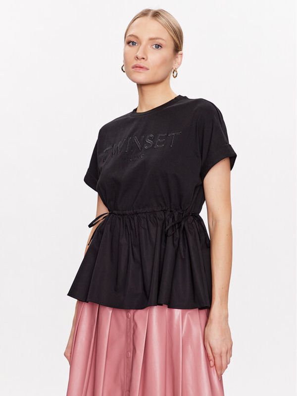 TWINSET TWINSET Тишърт 231TT2320 Черен Regular Fit