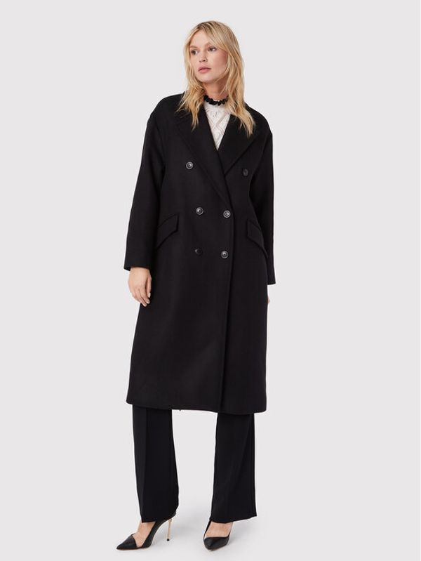 TWINSET TWINSET Вълнено палто 222TP2061 Черен Regular Fit
