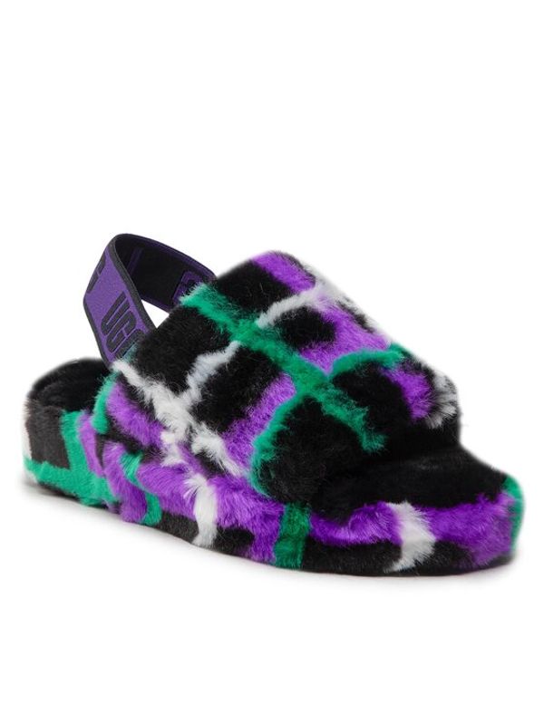 Ugg Ugg Пантофи W Fluff Yeah Slide Plaid Punk 1130879 Черен