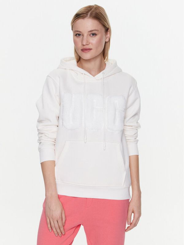 Ugg Ugg Суитшърт Rey Fuzzy Logo 1121385 Екрю Relaxed Fit
