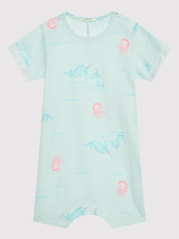 United Colors Of Benetton United Colors Of Benetton Бебешки гащеризон без стъпала 33TKAT006 Син Regular Fit