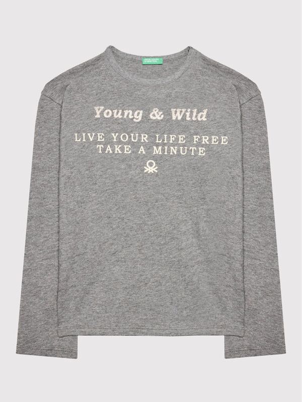 United Colors Of Benetton United Colors Of Benetton Блуза 3ATNC1009 Сив Regular Fit