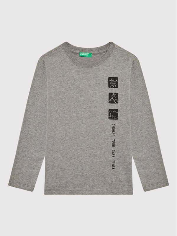 United Colors Of Benetton United Colors Of Benetton Блуза 3ATNC15EL Сив Regular Fit