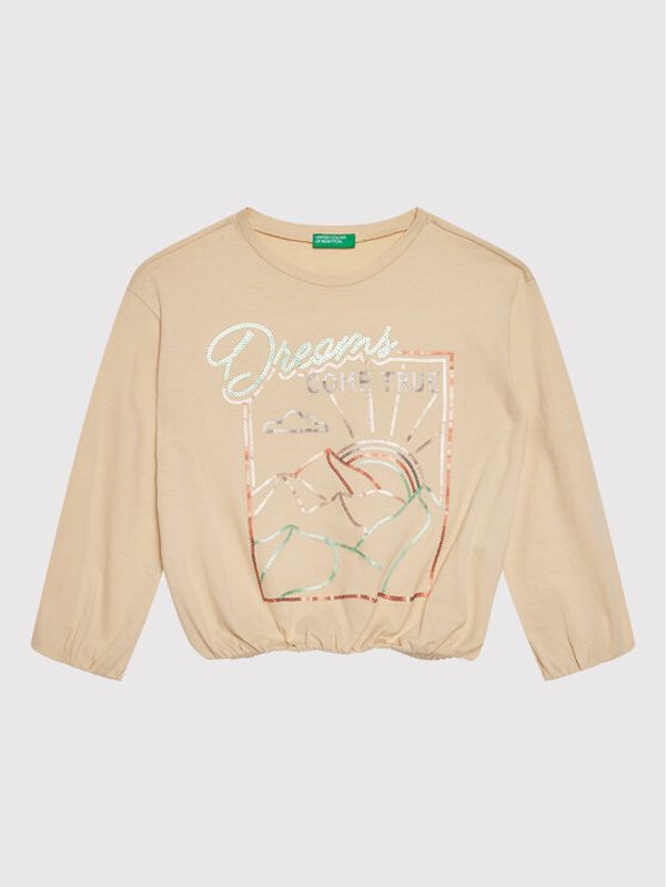 United Colors Of Benetton United Colors Of Benetton Блуза 3ATNC15F5 Бежов Relaxed Fit