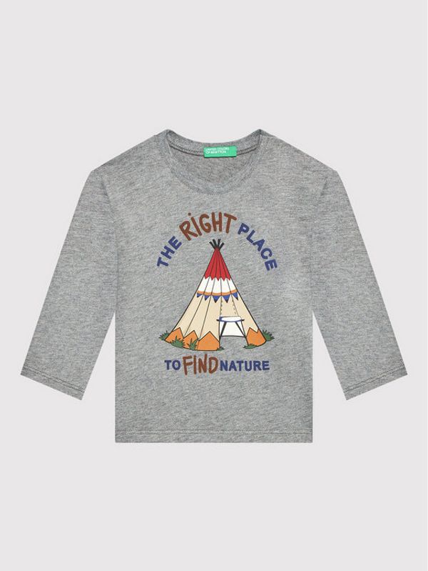 United Colors Of Benetton United Colors Of Benetton Блуза 3ATNC15FL Сив Regular Fit