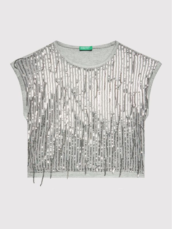 United Colors Of Benetton United Colors Of Benetton Блуза 3KG8C102A Сив Regular Fit