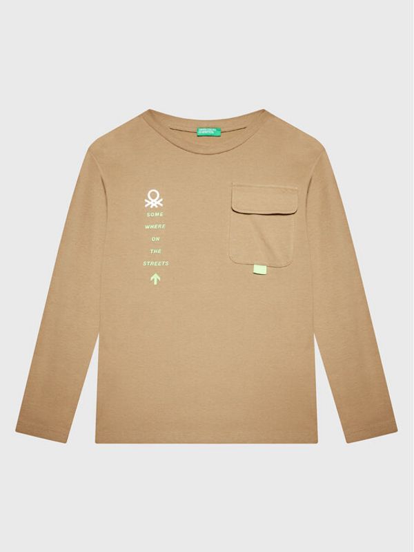 United Colors Of Benetton United Colors Of Benetton Блуза 3VR5C106J Бежов Regular Fit
