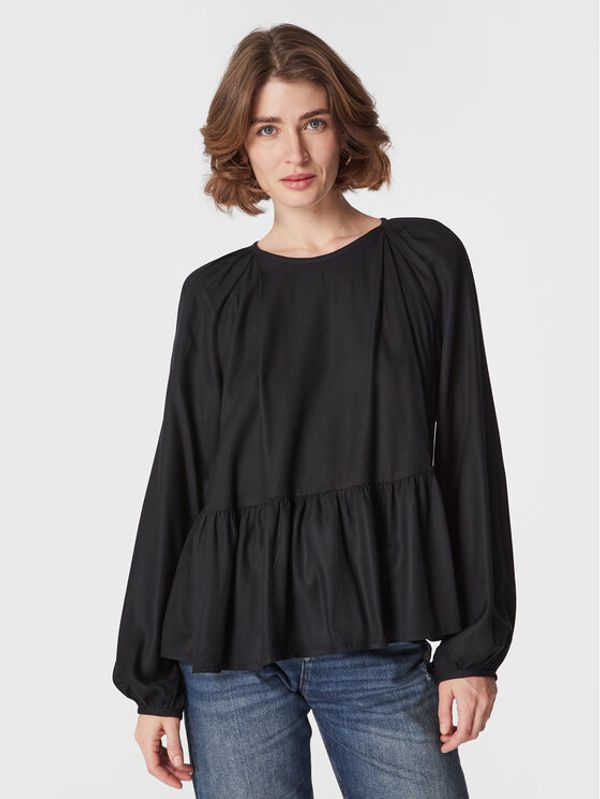 United Colors Of Benetton United Colors Of Benetton Блуза 5T4VDQ02L Черен Relaxed Fit