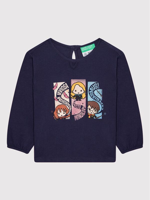 United Colors Of Benetton United Colors Of Benetton Блуза HARRY POTTER 3VR5C100E Тъмносин Regular Fit