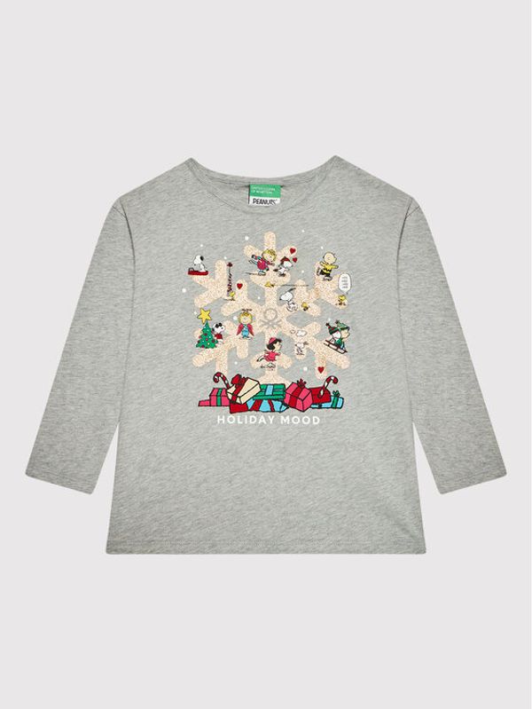 United Colors Of Benetton United Colors Of Benetton Блуза PEANUTS 3ATNC15GD Сив Regular Fit