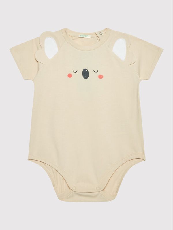 United Colors Of Benetton United Colors Of Benetton Детско боди 3P4ZAB001 Бежов Regular Fit