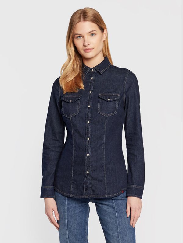 United Colors Of Benetton United Colors Of Benetton дънкова риза 5IBFDQ021 Тъмносин Regular Fit