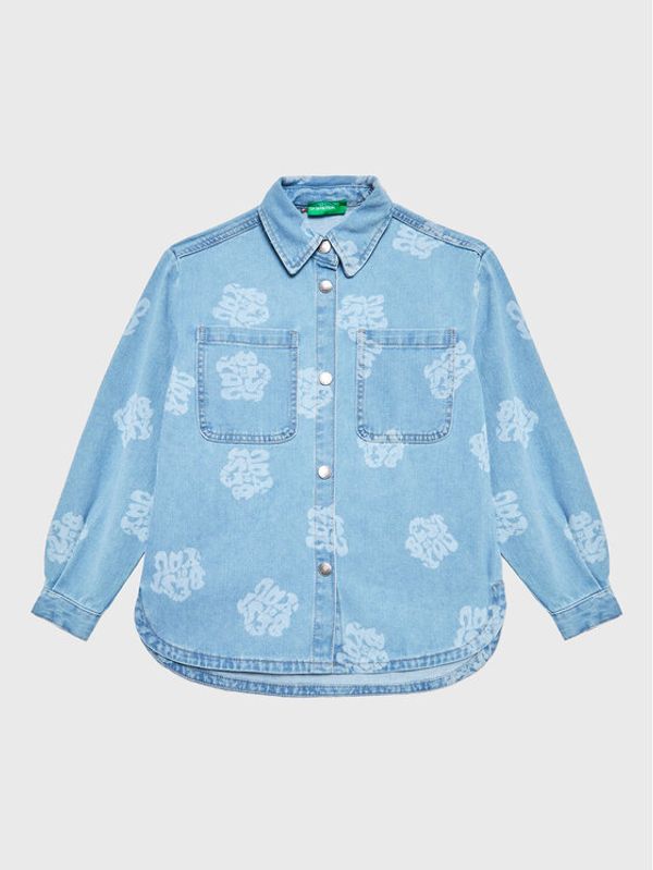 United Colors Of Benetton United Colors Of Benetton дънкова риза 5VUGCQ01C Син Oversize