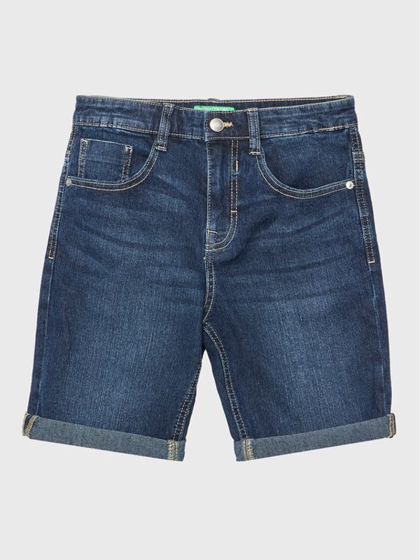 United Colors Of Benetton United Colors Of Benetton Дънкови шорти 4XA2C9013 Тъмносин Slim Fit