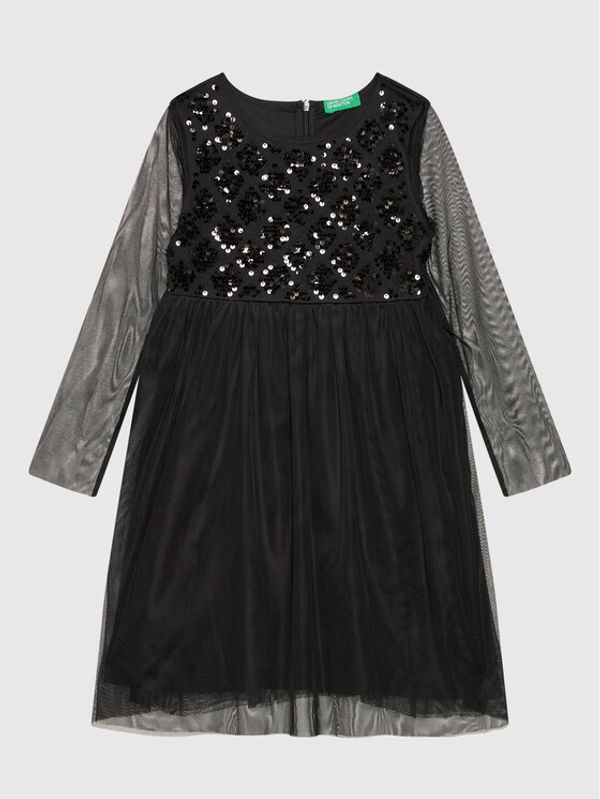 United Colors Of Benetton United Colors Of Benetton Елегантна рокля 41T95VGM0 Черен Regular Fit