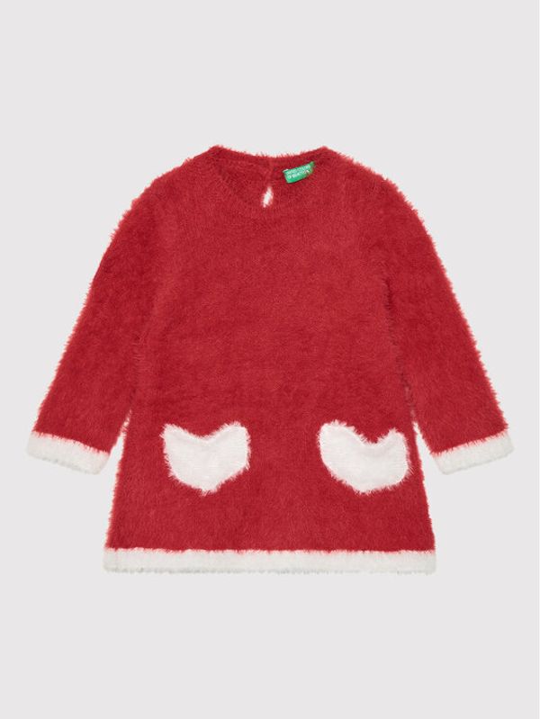United Colors Of Benetton United Colors Of Benetton Ежедневна рокля 117LF1813 Червен Regular Fit